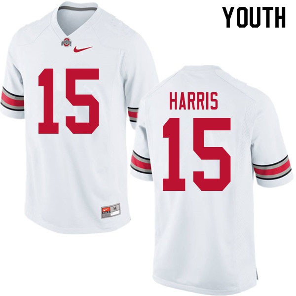Ohio State Buckeyes #15 Jaylen Harris Youth Stitched Jersey White OSU37302